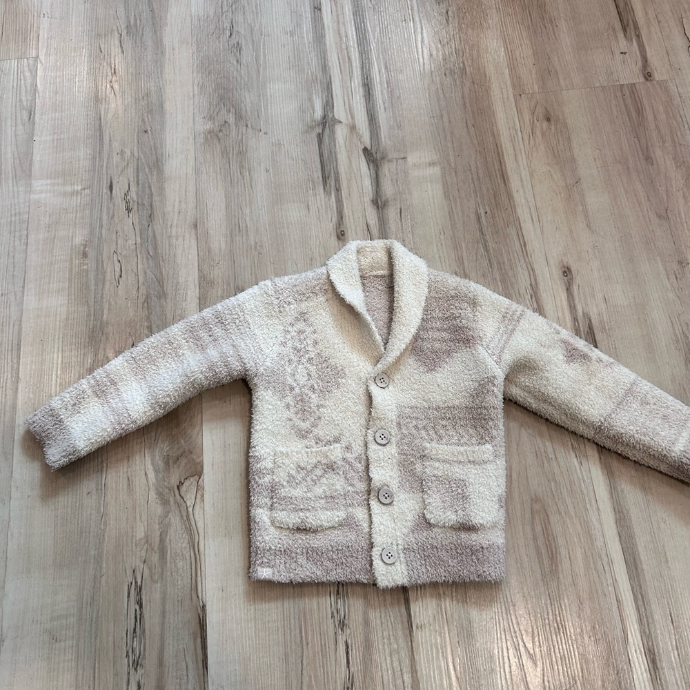 Barefoot Dreams  CozyChic Toddler (girls)Jacket Cream & Purple
Pockets 

Size 3T